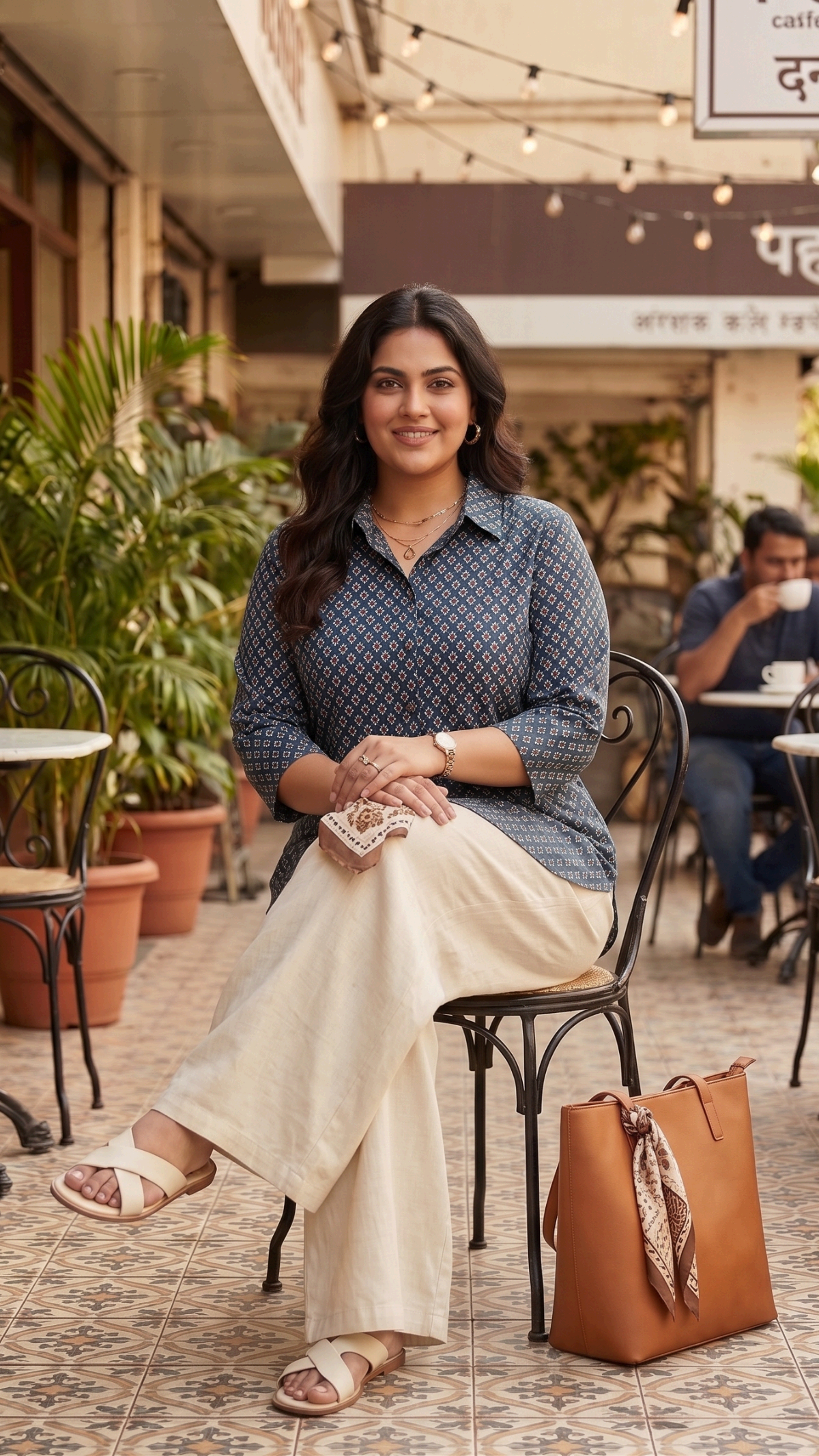 Plus Size Cotton Printed Shirt for Women | Relaxed Fit Casual Shirt