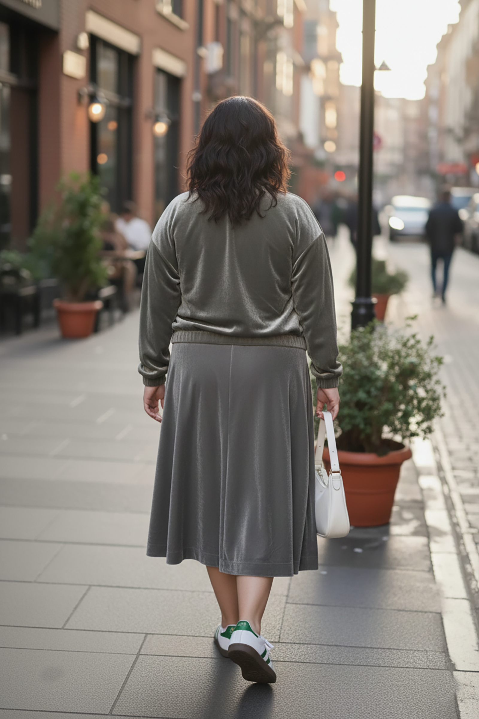 Luxury Soft Velvet Co-Ord Set – Jacket & Midi Skirt For Women