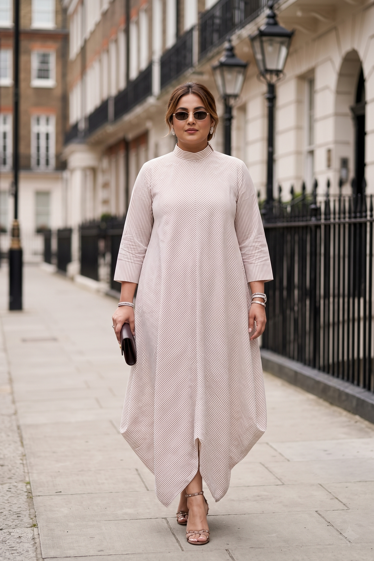 Striped Cowled Dress