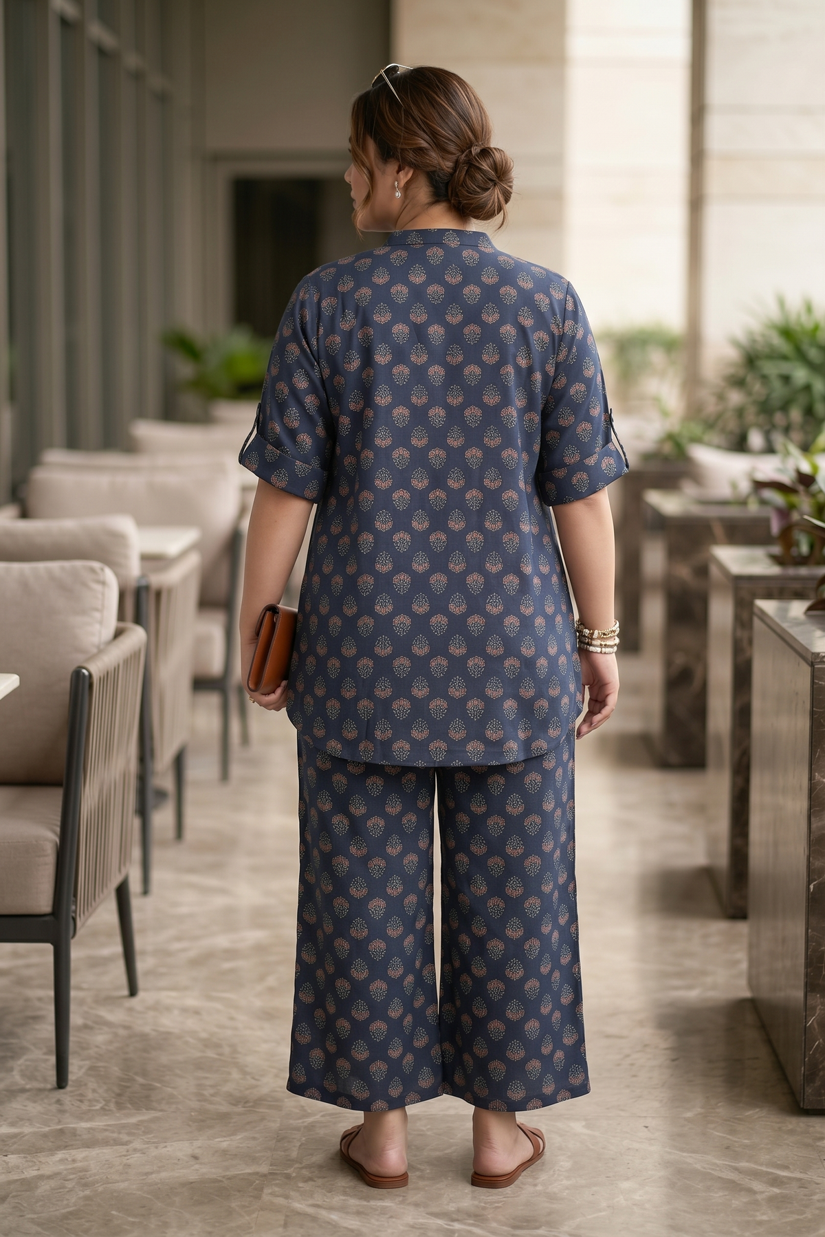 Blue Booti Print 100% Cotton Co-Ord Set