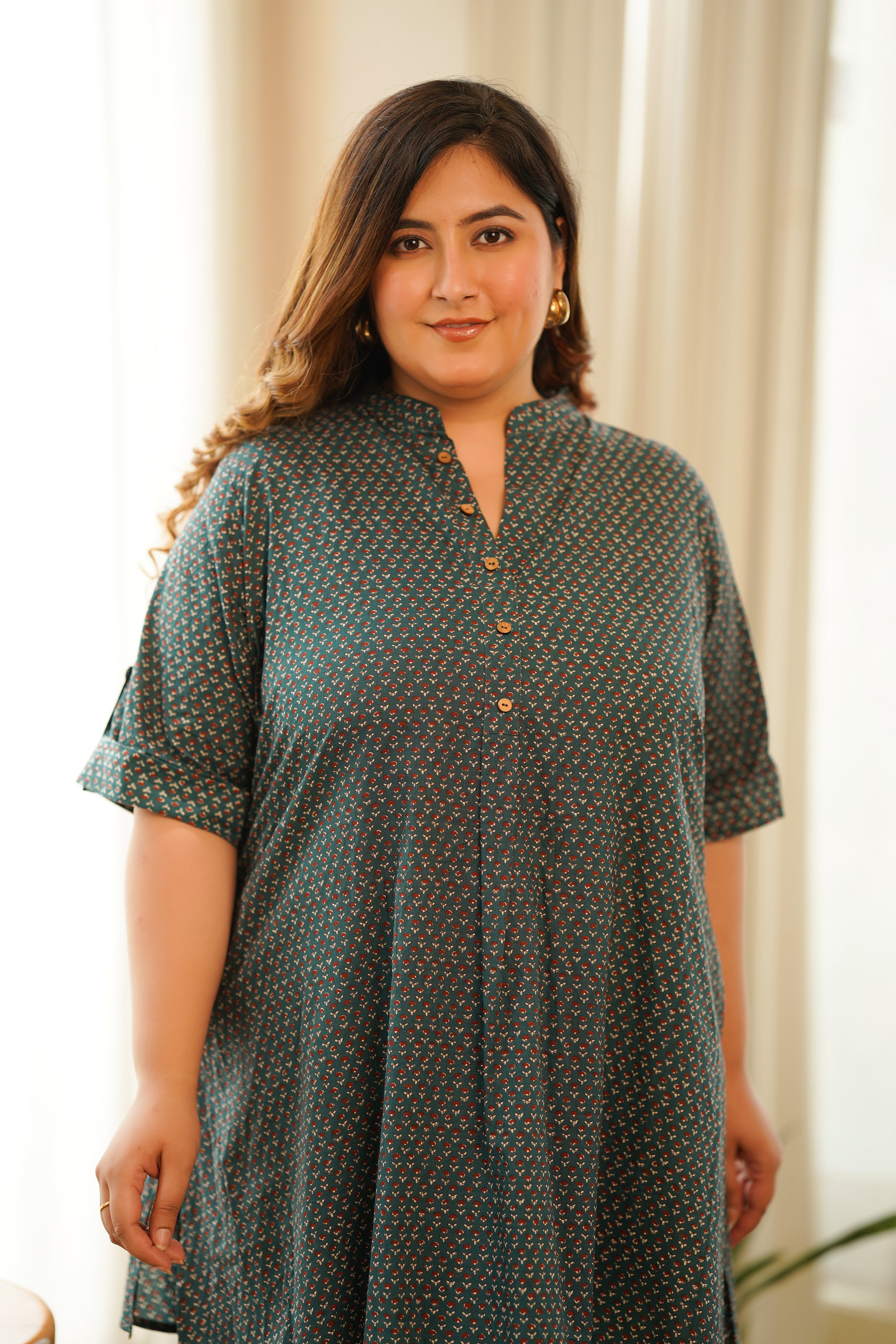 Pine Green Booti Buttondown Co-ord Set