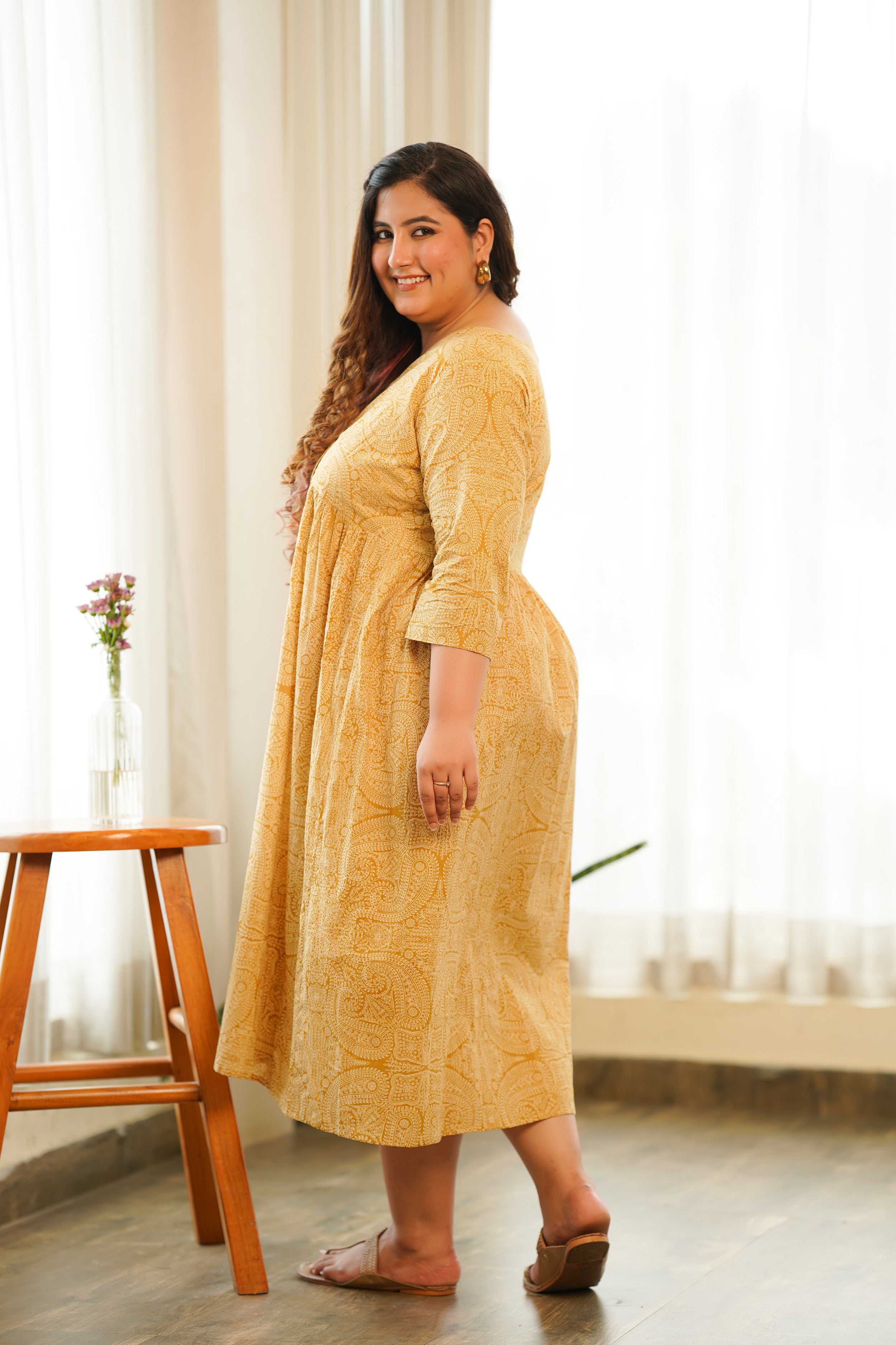 Yellow Paisley Maxi Dress