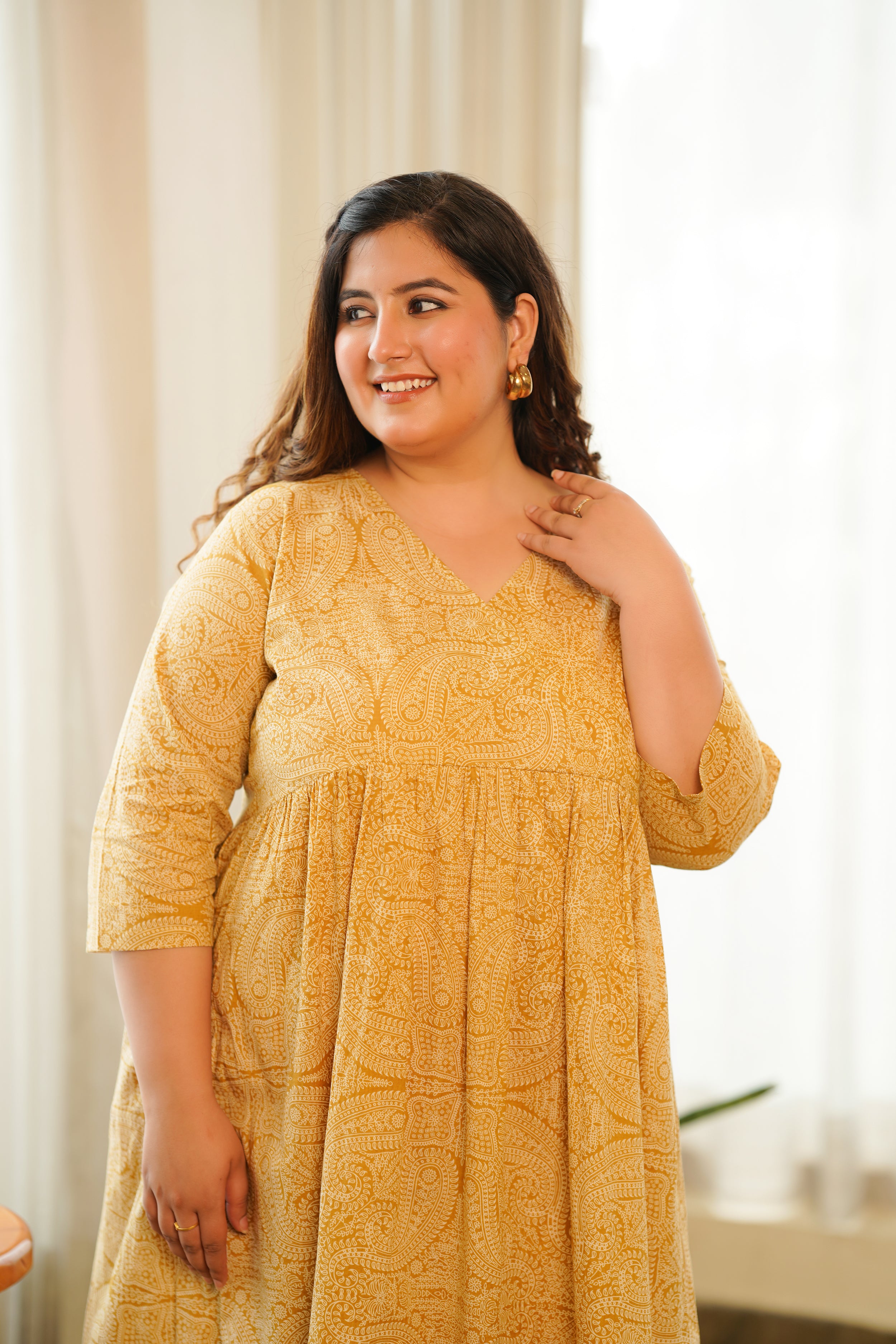 Yellow Paisley Maxi Dress