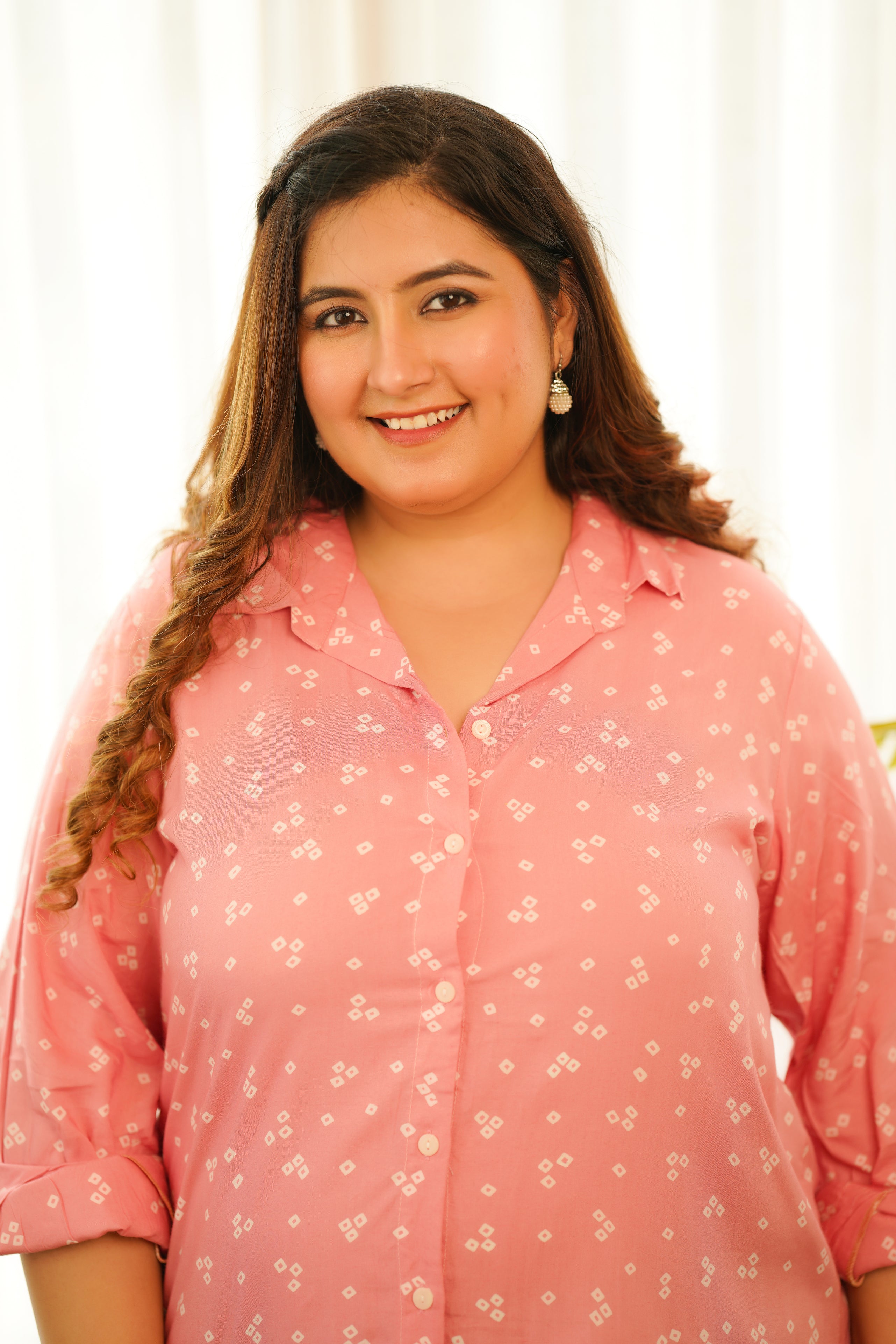 Sassy Pink Bandhani Shirt