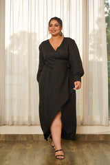 Black Wrap Gown- Regular Size