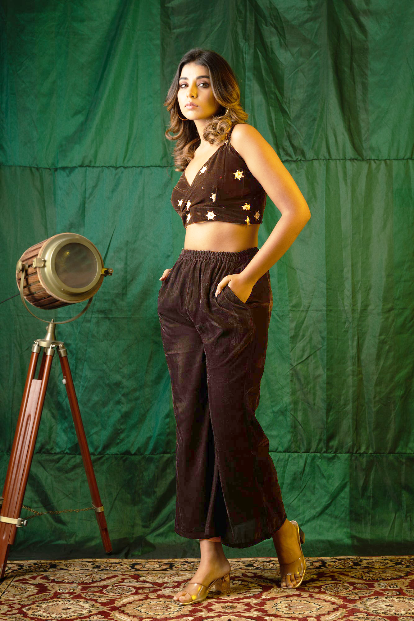 Brown Velvet Gold Bralet