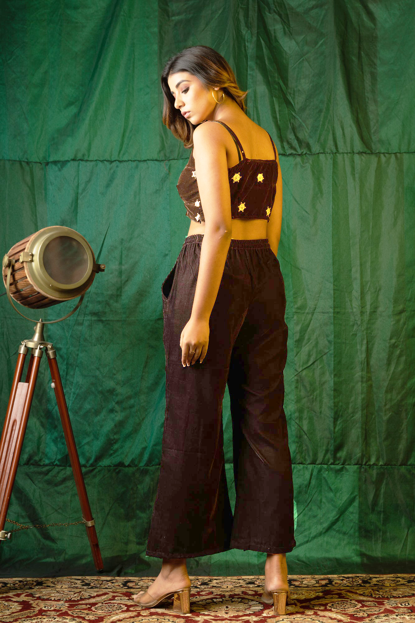 Brown Velvet Gold Bralet