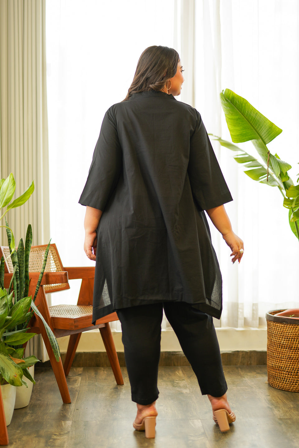 Ikigai Black Cotton Co-ord Set