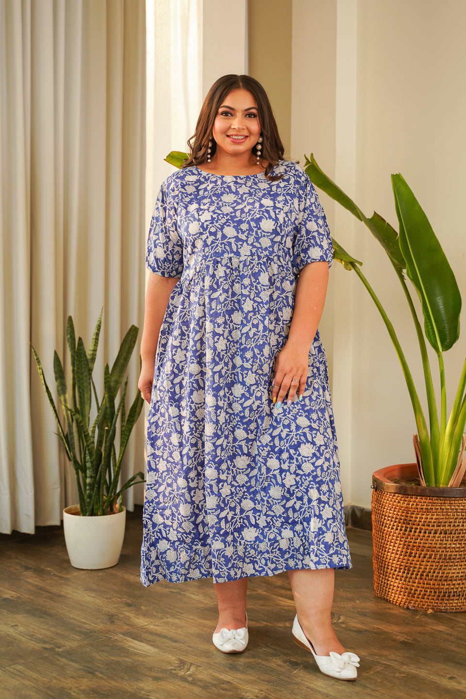 Indigo Floral Maxi Dress
