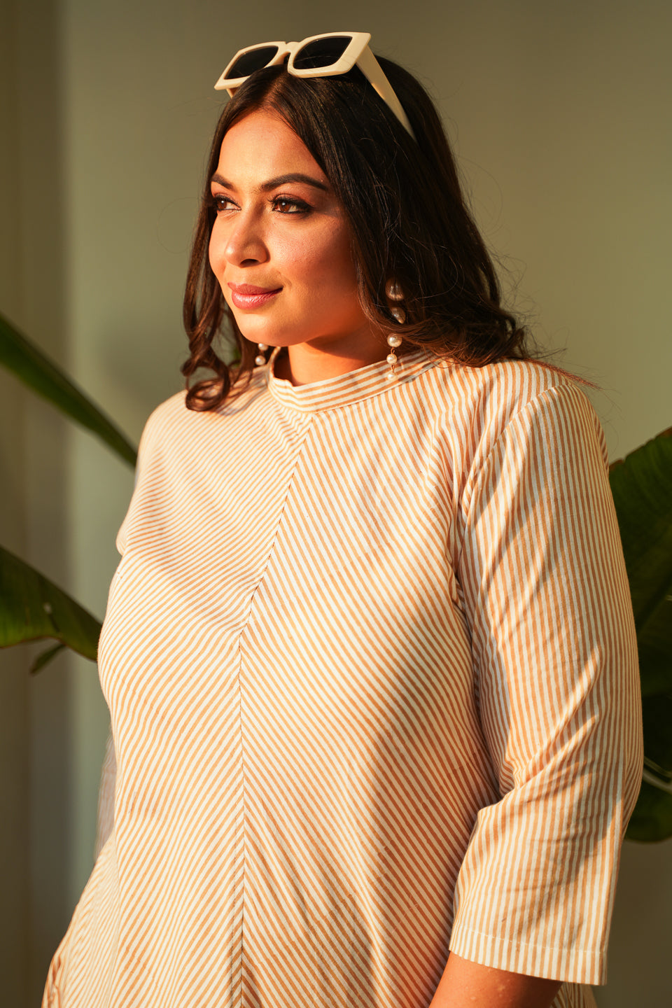 Striped Cowled Dress