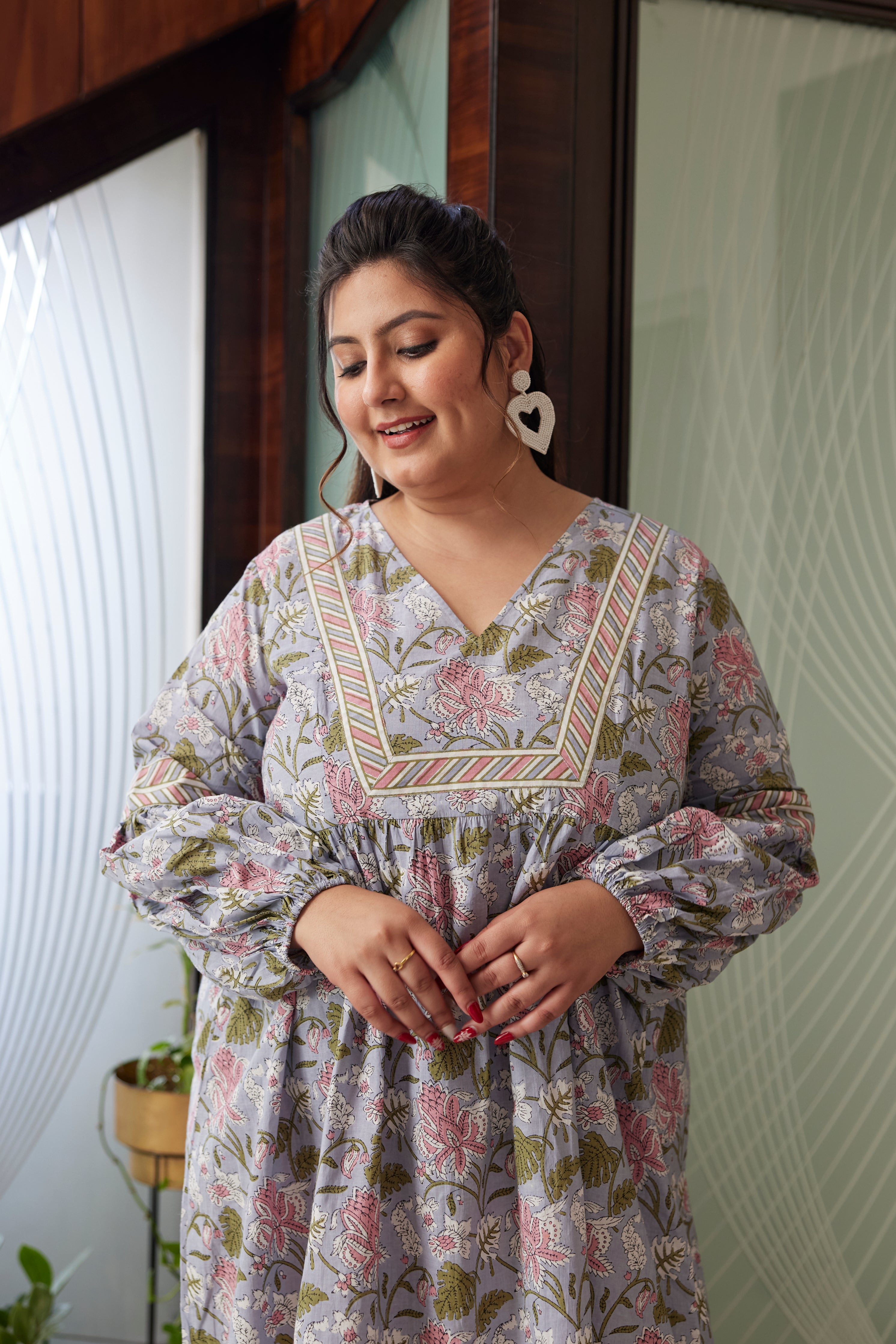 Tropical Print Maxi Dress