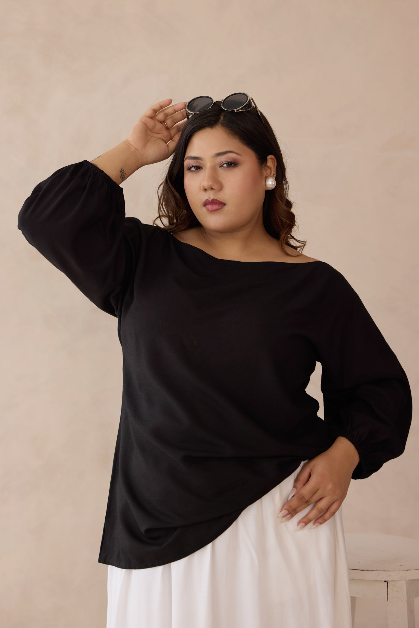 Breezy Black and White Cotton Top & Skirt Co-ord Set