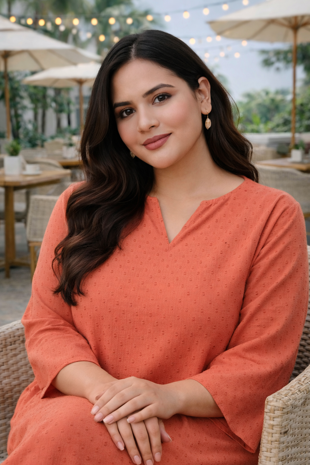 Rust Orange Dobby Cotton Co-ord Set