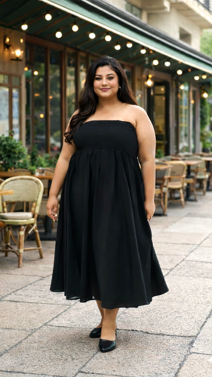 Elegant Black Tube Maxi Dress – Party & Evening Perfect