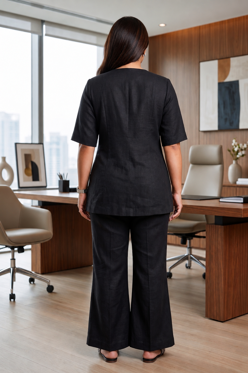 Black Linen Formal Jacket