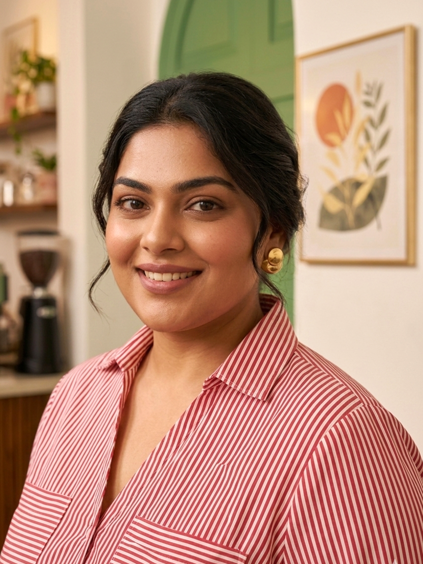 Red Striped Hand Block Printed Power  Shirt