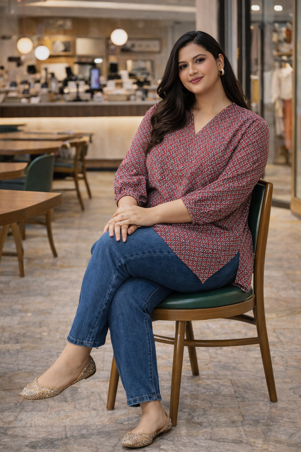 Traditional Booti Print Top with Modern Charm