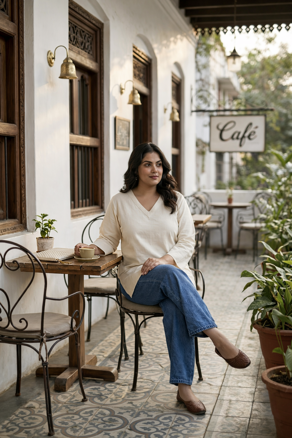 Off-White Linen Short Top