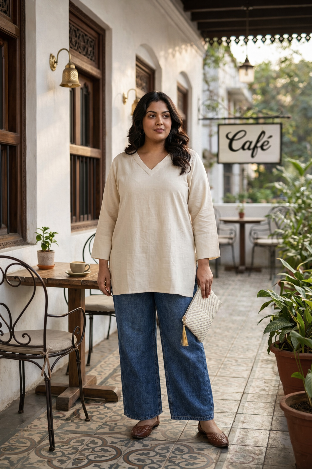 Off-White Linen Short Top