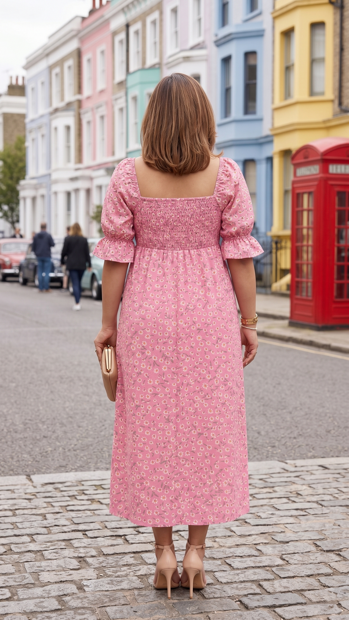Plus Size Pink Floral Maxi Dress for Women