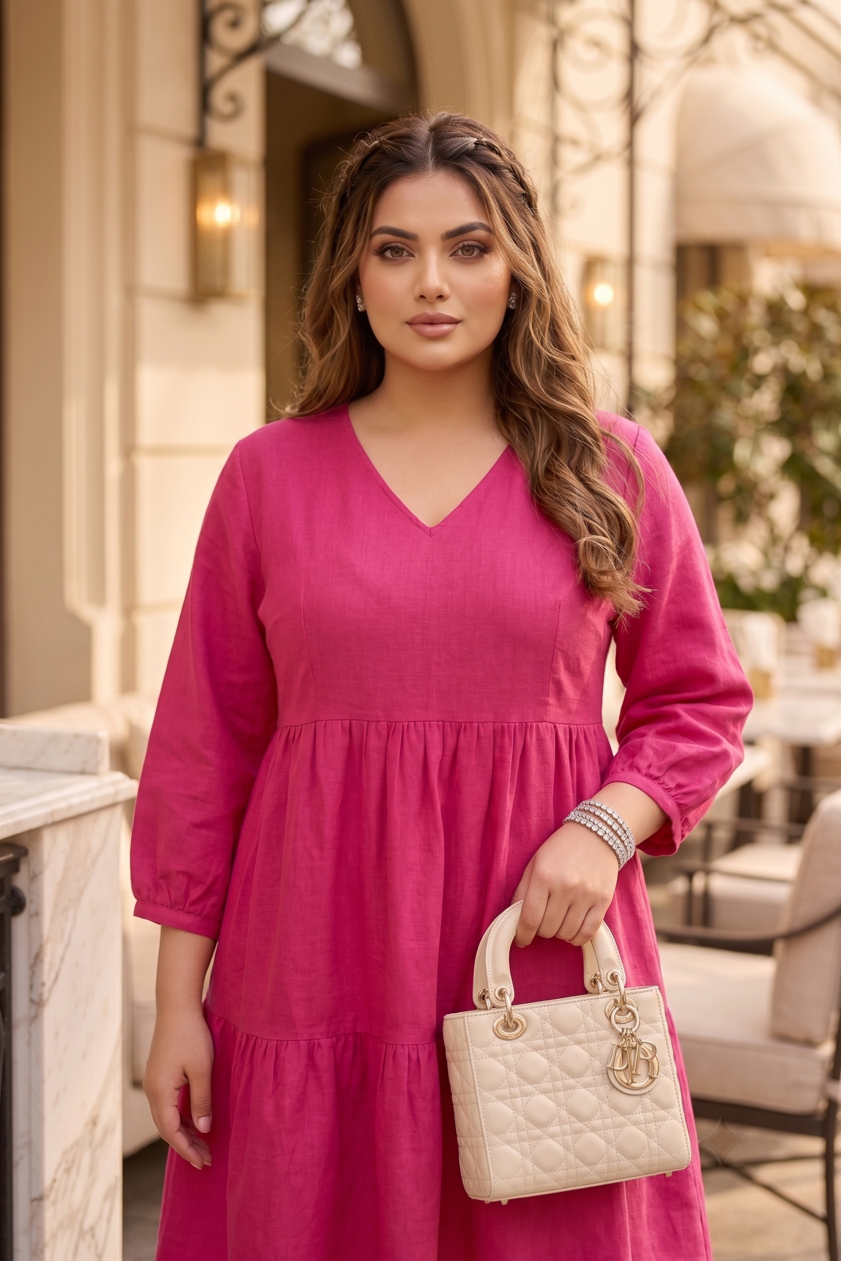 Barbie Pink Tiered Short Dress