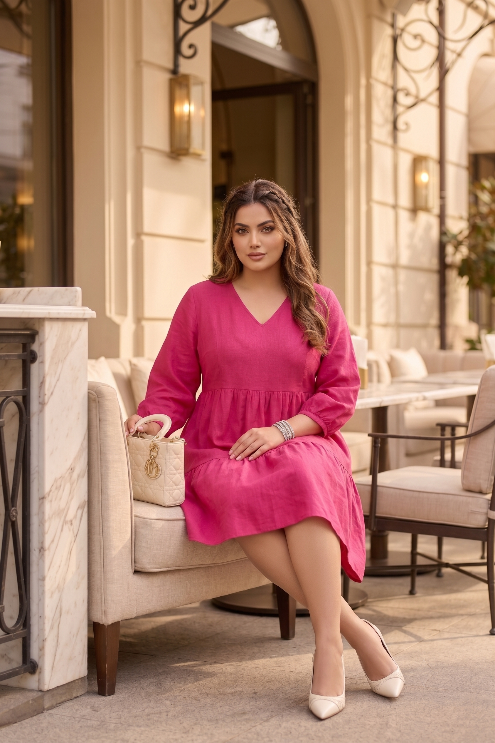Barbie Pink Tiered Short Dress