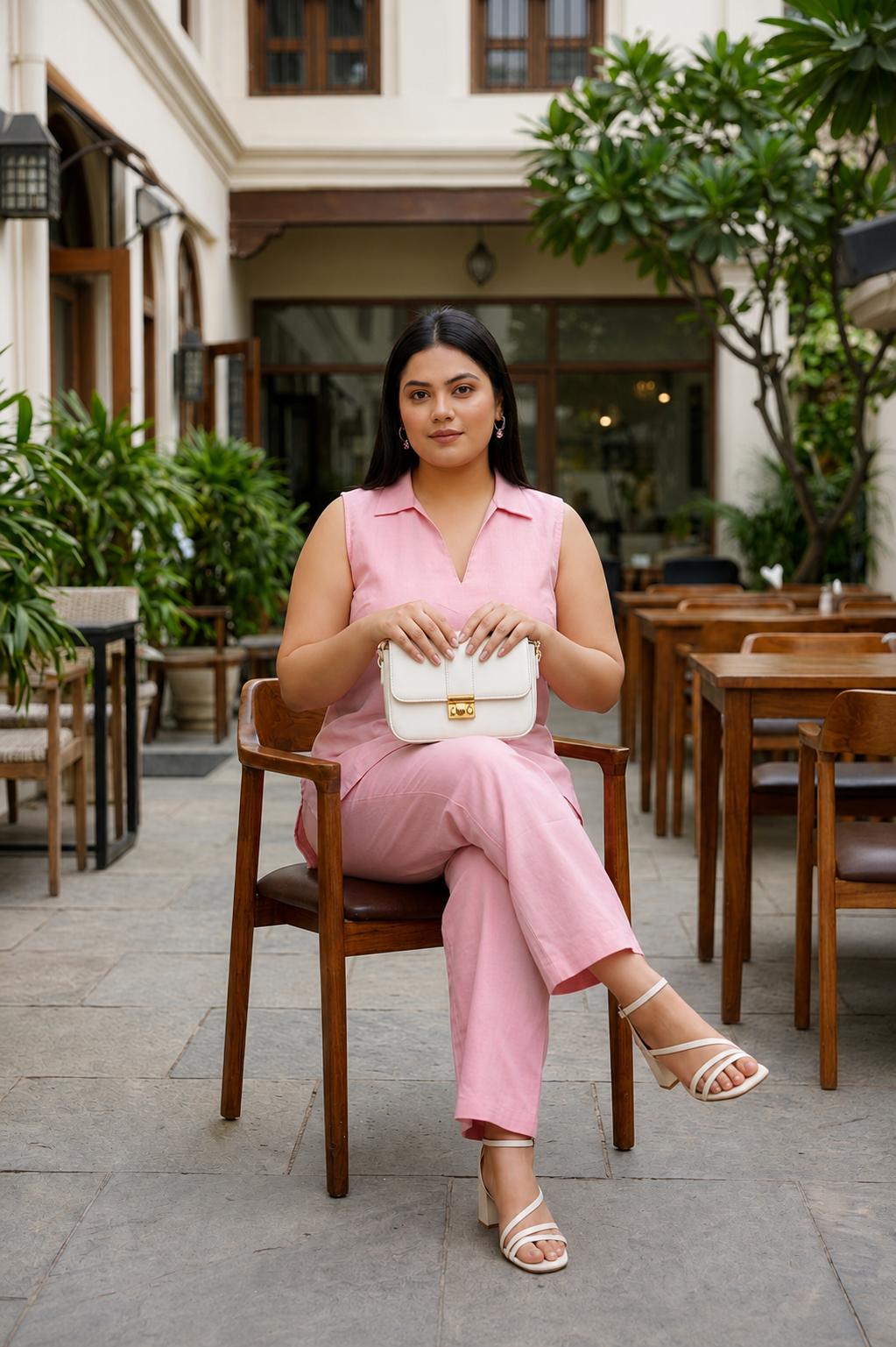 Blush Pink Solid Cotton Co-ord Set
