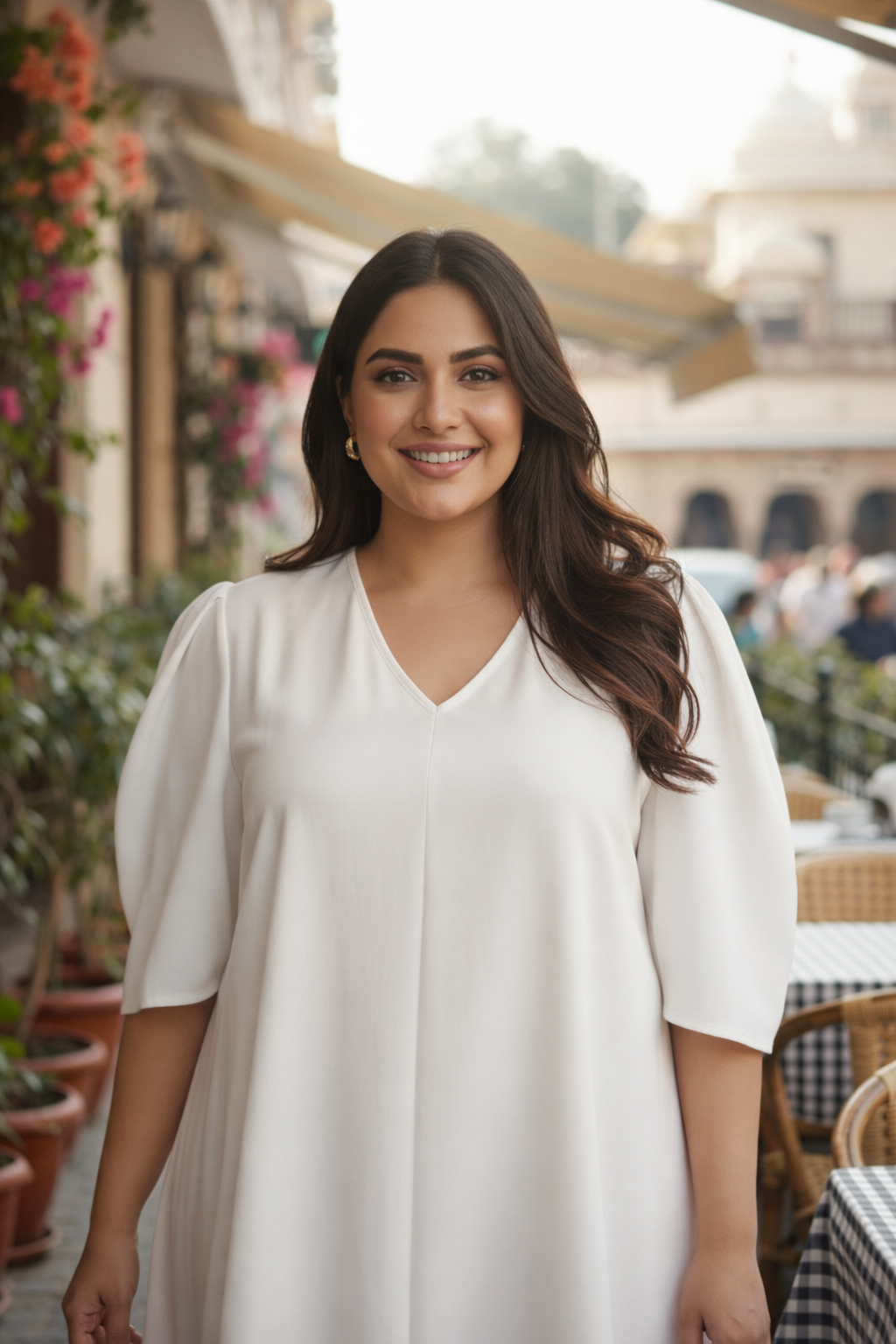 WHITE MODAL CUTE SHORT DRESS