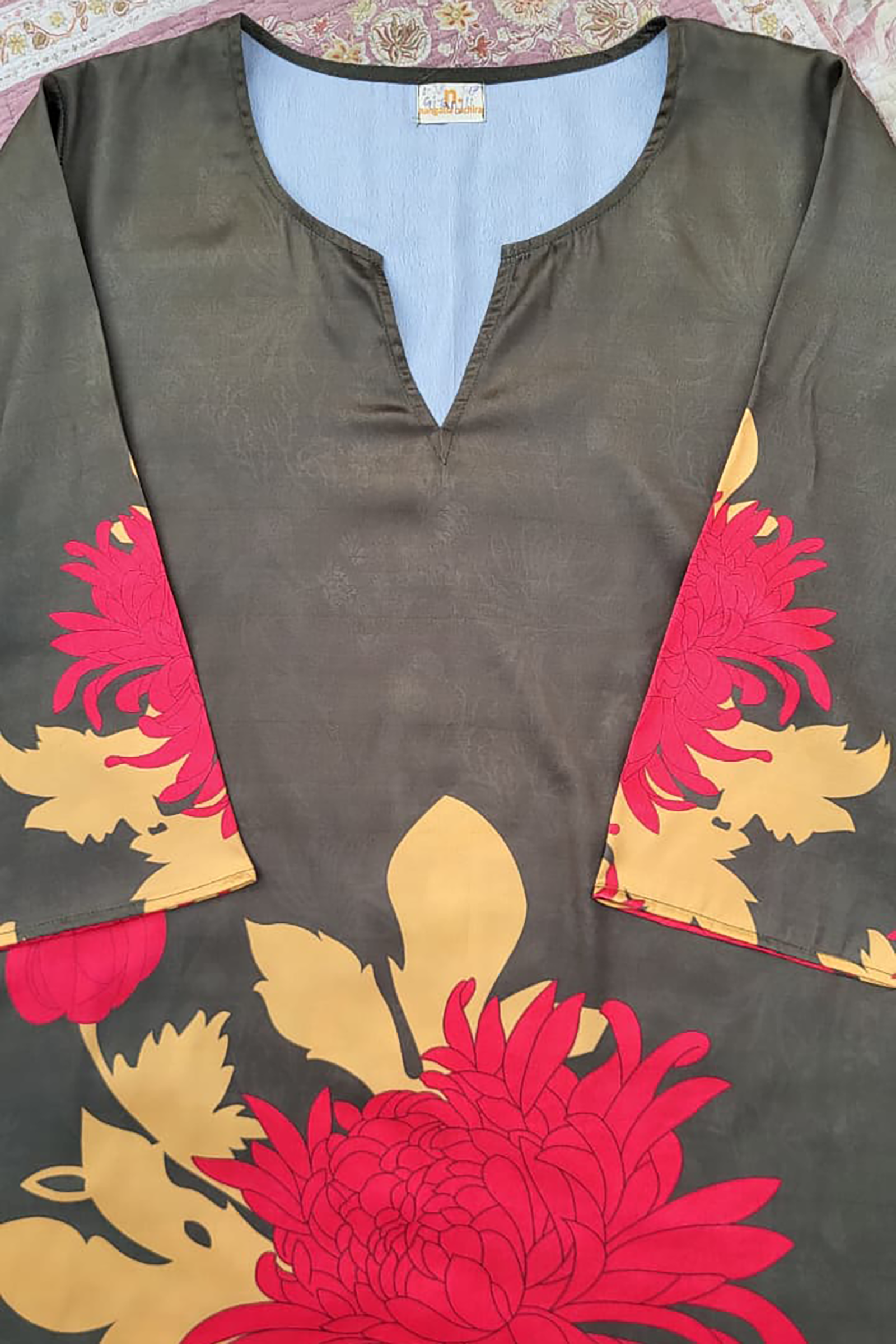 Olive Brown Floral Printed Co-Ord Set for Women