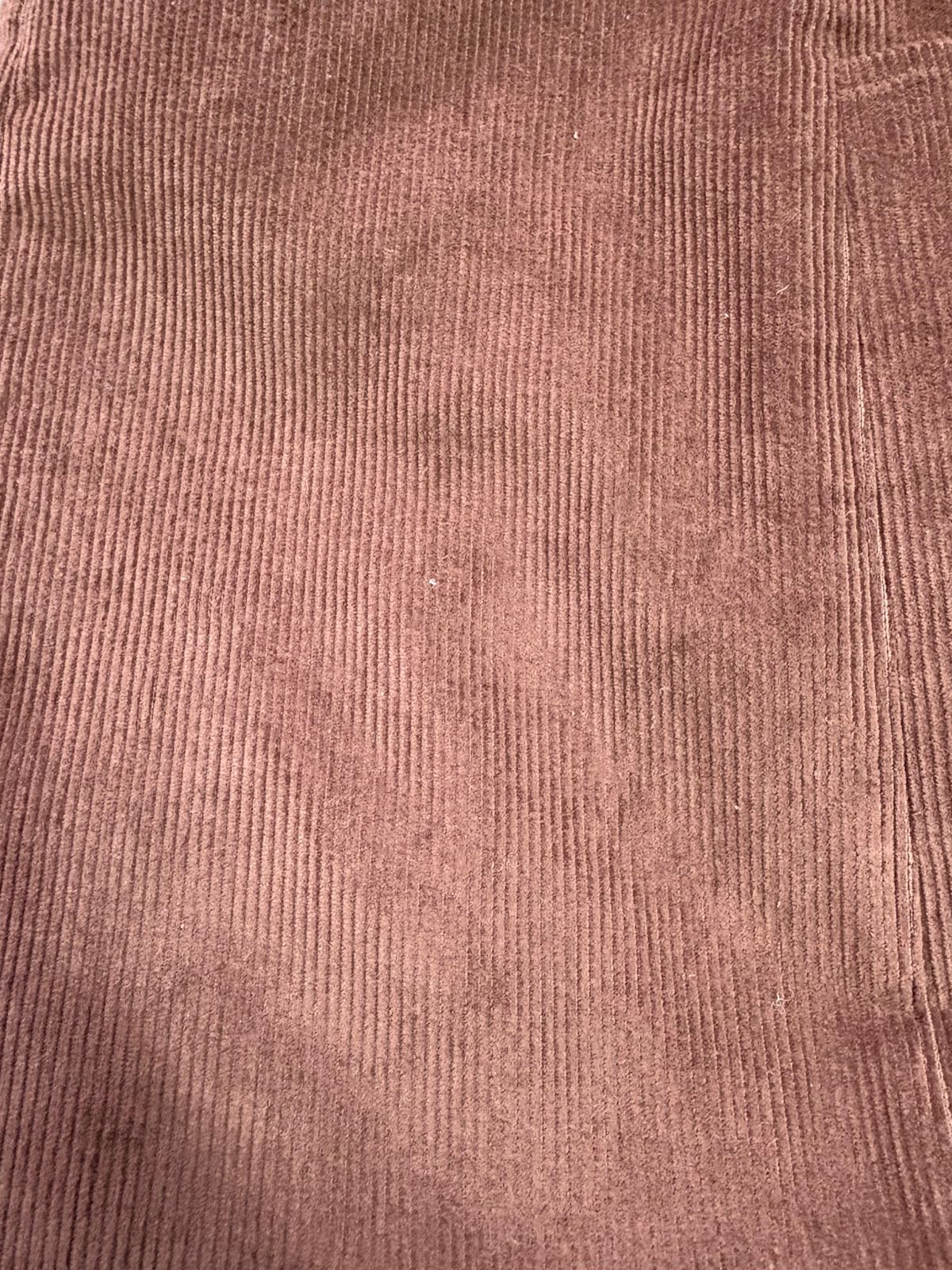 Brown High-Waisted Courduroy Midi Skirt