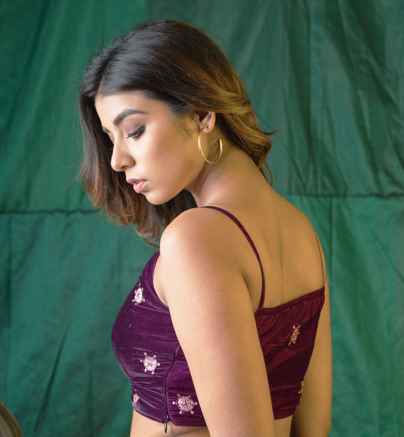 Wine Velvet Gold Bralet