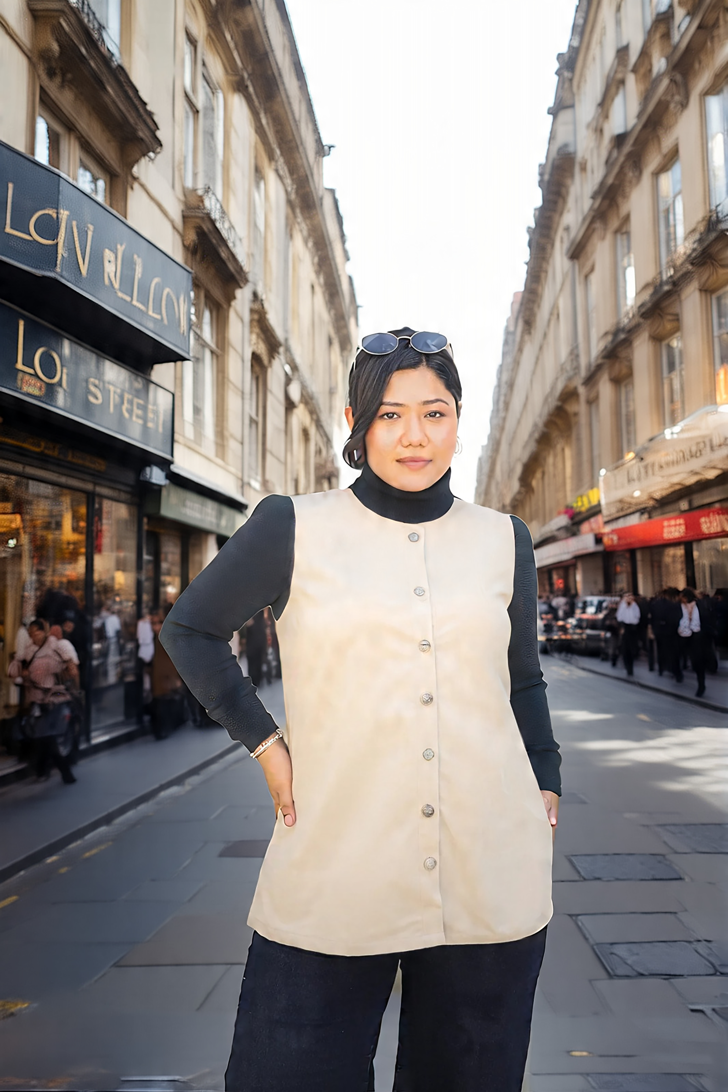Luxe Suede Velvet Sleeveless Buttoned Waistcoat