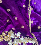 Purple Velvet Embroidered Shawl