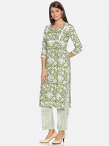 Floral Printed Kurta with lace details | NR