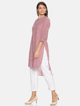 Red Striped Hilo Kurta with White Pants | NR