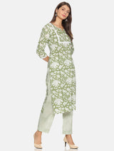 Floral Printed Kurta With front Bodice & sleeves | NR