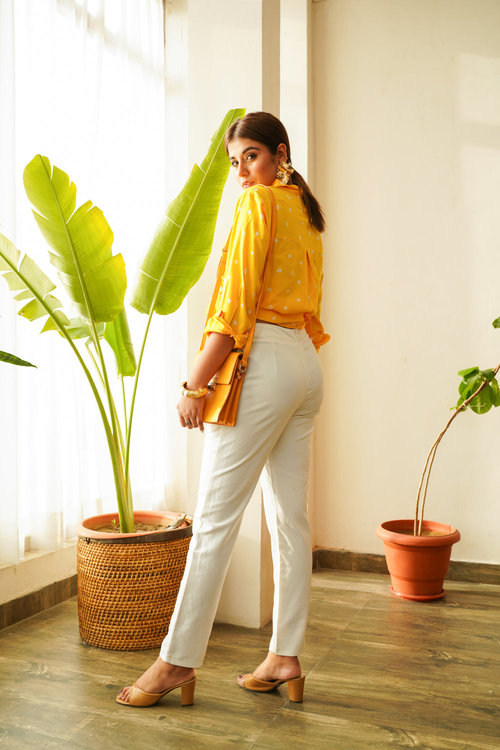 Mango Yellow Bandhani Shirt
