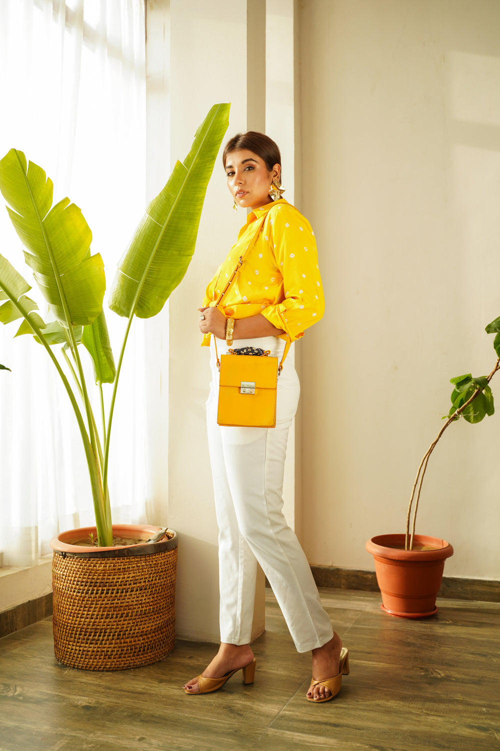 Mango Yellow Bandhani Shirt