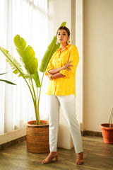Mango Yellow Bandhani Shirt