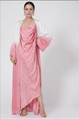 Blush Pink Printed Draped Dress