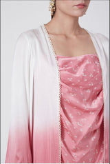 Blush Pink Printed Draped Dress