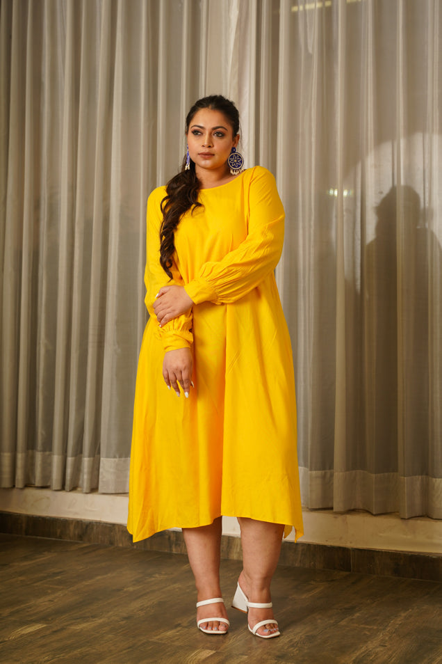 Yellow Hi-lo Dress