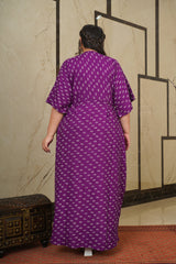 Violet Printed Cowl Dress