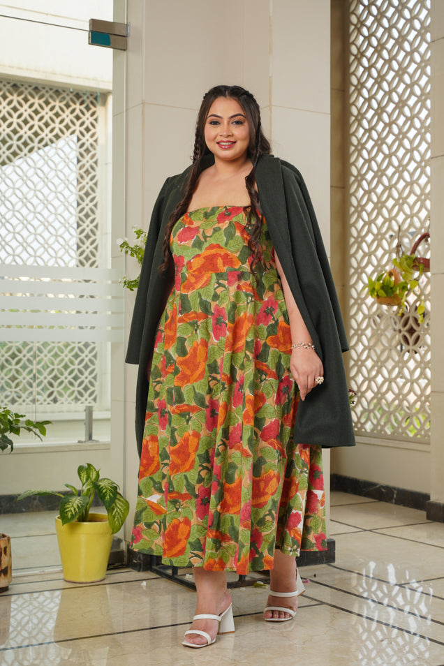 Tropical Tube Dress-Plus Size