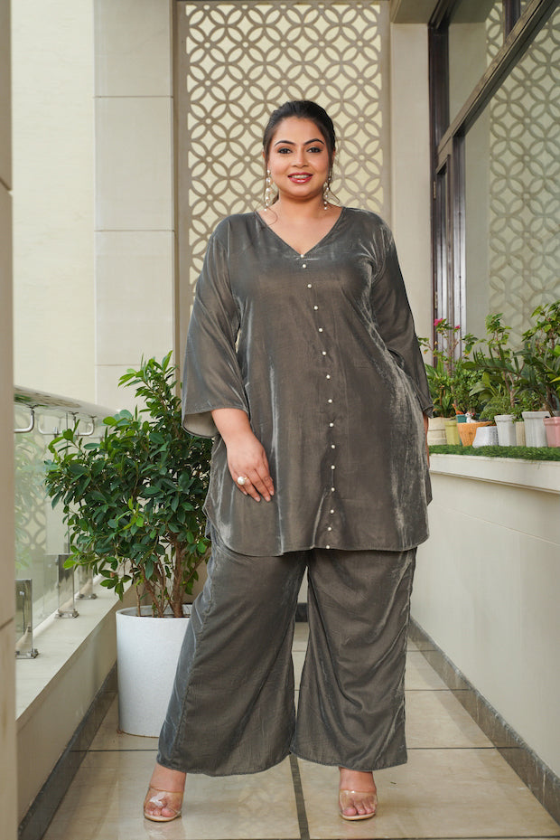 Cementia Velvet Co-Ord Set - Plus Size