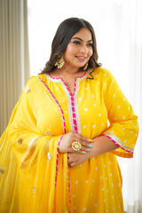 Navrai Yellow Bandhani Suit Set