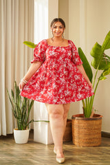 Red Floral Doll Dress