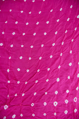 Hot Pink Organza Leheriya Saree