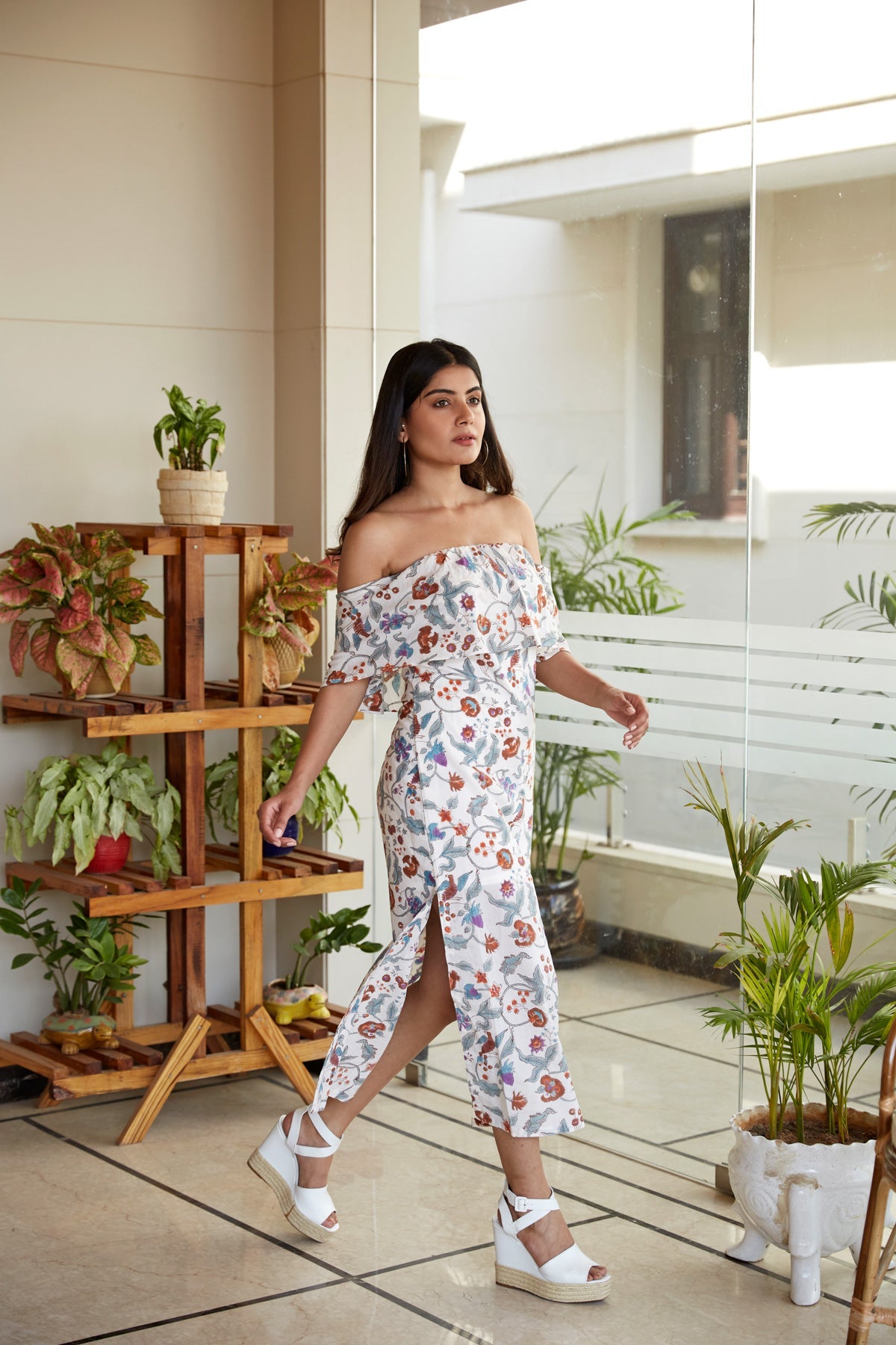 Floral Off Shoulder Dress | NR