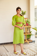 Green Sheath Dress-Plus Size
